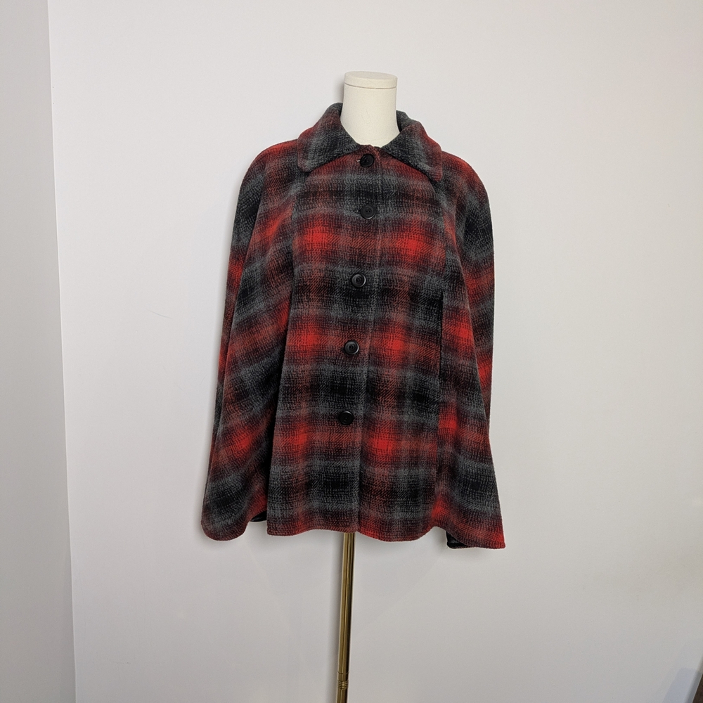 Sold032_Red and Black Plaid Cape